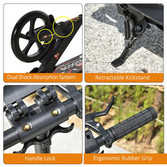 HOMCOM Folding Kick Scooter – Dual Brake, Dual Suspension & Adjustable Handlebar