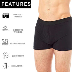 6 Pack Assorted Cotton Stretch Boxer Shorts for Men's Black Navy Grey
