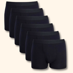 Black Cotton Stretch Boxer Shorts Pack Of 6 For Men's Comfort Fit Soft Waistband