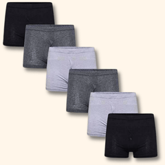 Men's Cotton Boxer Trunks 6 Pack – Black & Grey, S–XXL