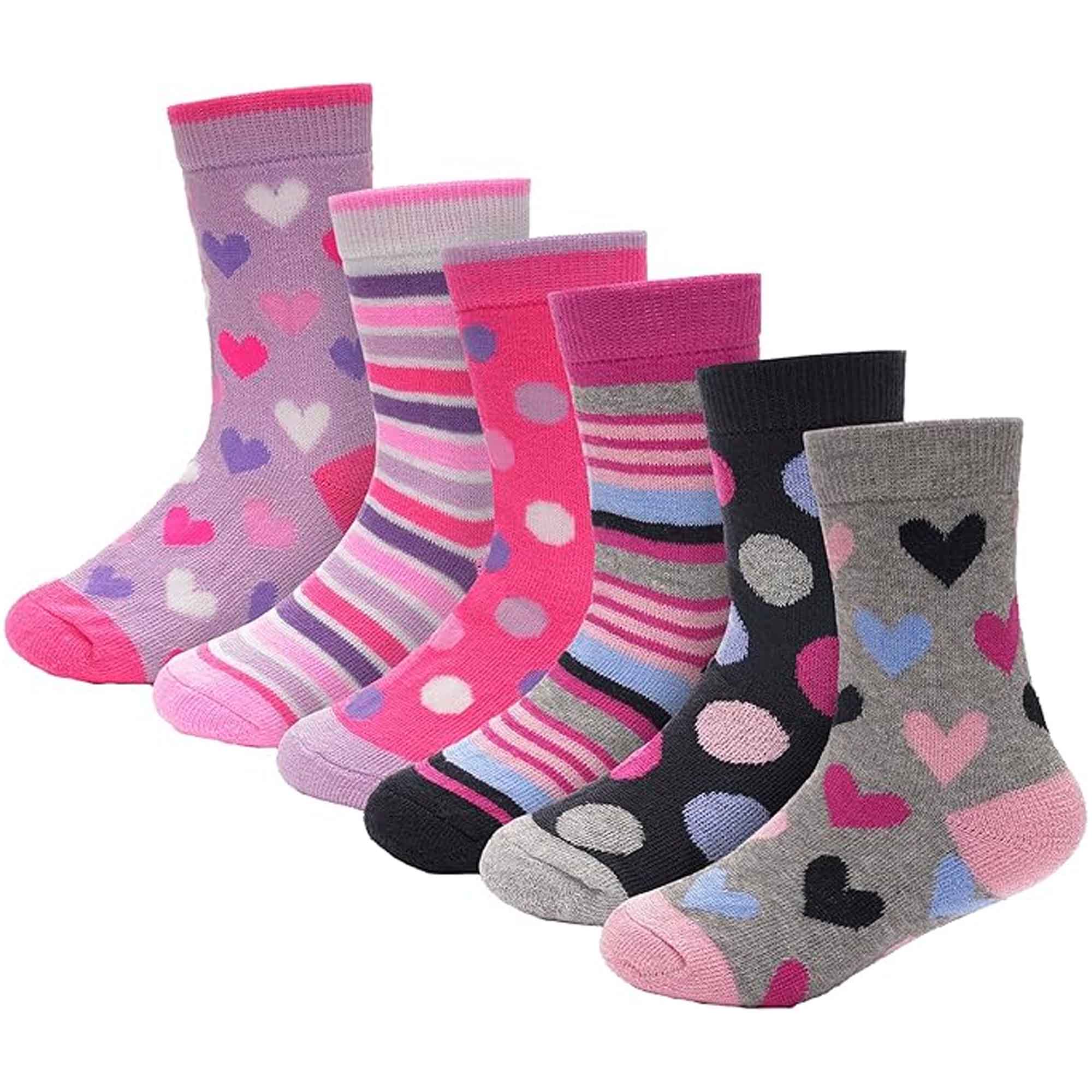 Kids' Thermal Socks 6 Pack Non Slip Cushioned Warm Winter Boots