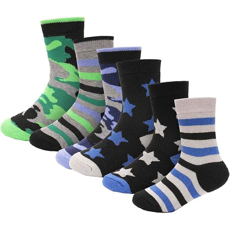 Kids' Thermal Socks 6 Pack Non Slip Cushioned Warm Winter Boots
