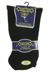 Men's Extra Wide Non-Elastic Diabetic Socks Black UK 6-11 6 Pack Cotton Rich
