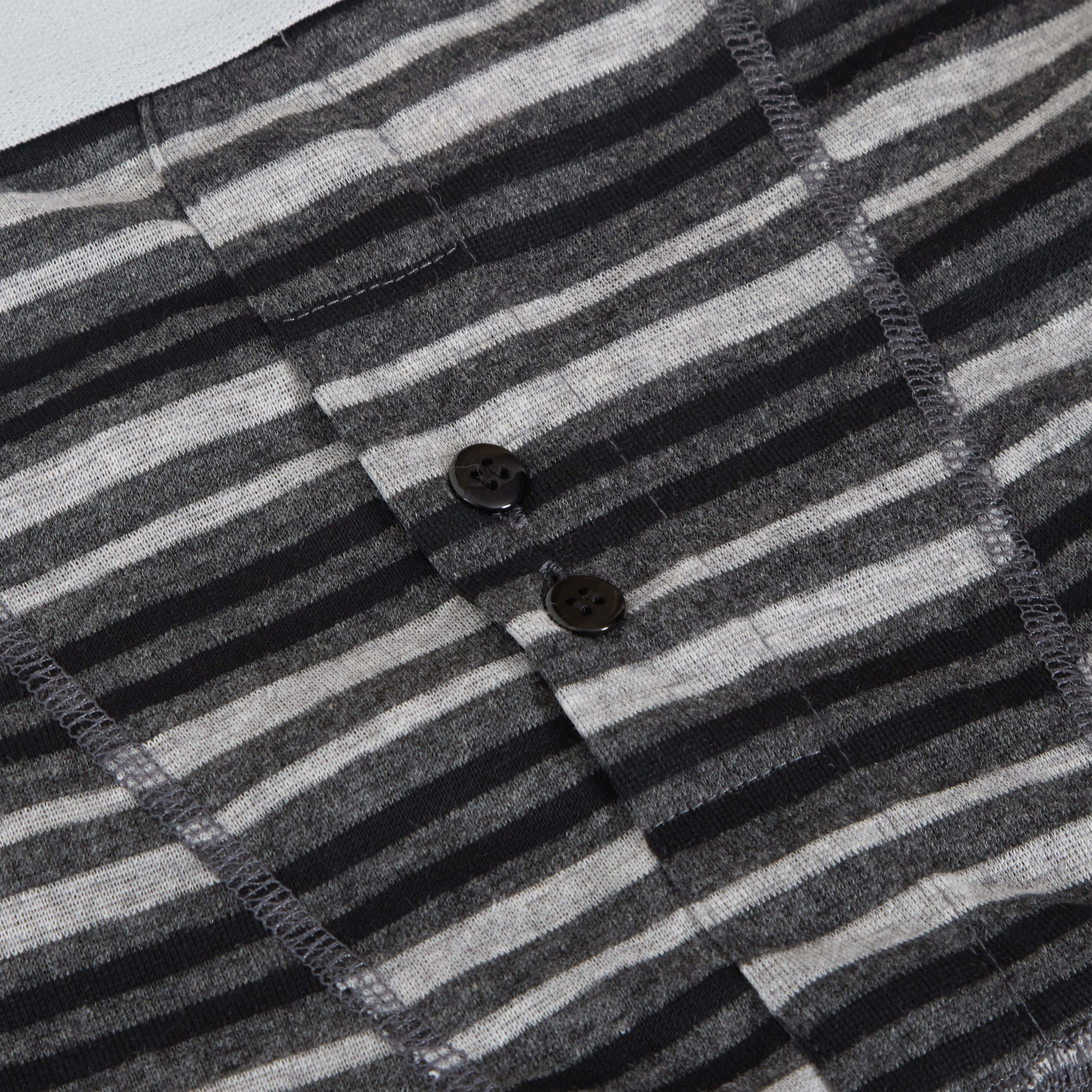 Boxer Shorts 6 Pack Striped Cotton Blend Stretch Men's Underwear Black Grey