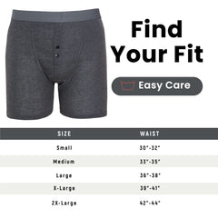 Boxer Shorts 6 Pack Striped Cotton Blend Stretch Men's Underwear Black Grey