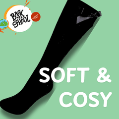 Girls' Knee High School Socks 6 Pack – Ribbon Bows, Ages 3–12
