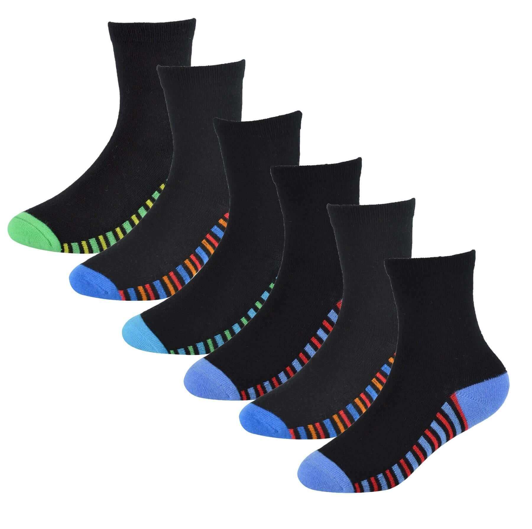 Kids' Bamboo Socks 6 Pairs Breathable Antibacterial Moisture Wicking Cotton Rich
