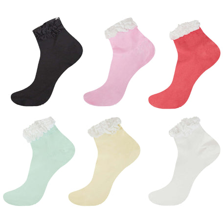 Women's Bamboo Lace Socks 6 Pairs Ultra Soft Antibacterial Moisture-Wicking