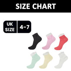Women's Bamboo Lace Socks 6 Pairs Ultra Soft Antibacterial Moisture-Wicking