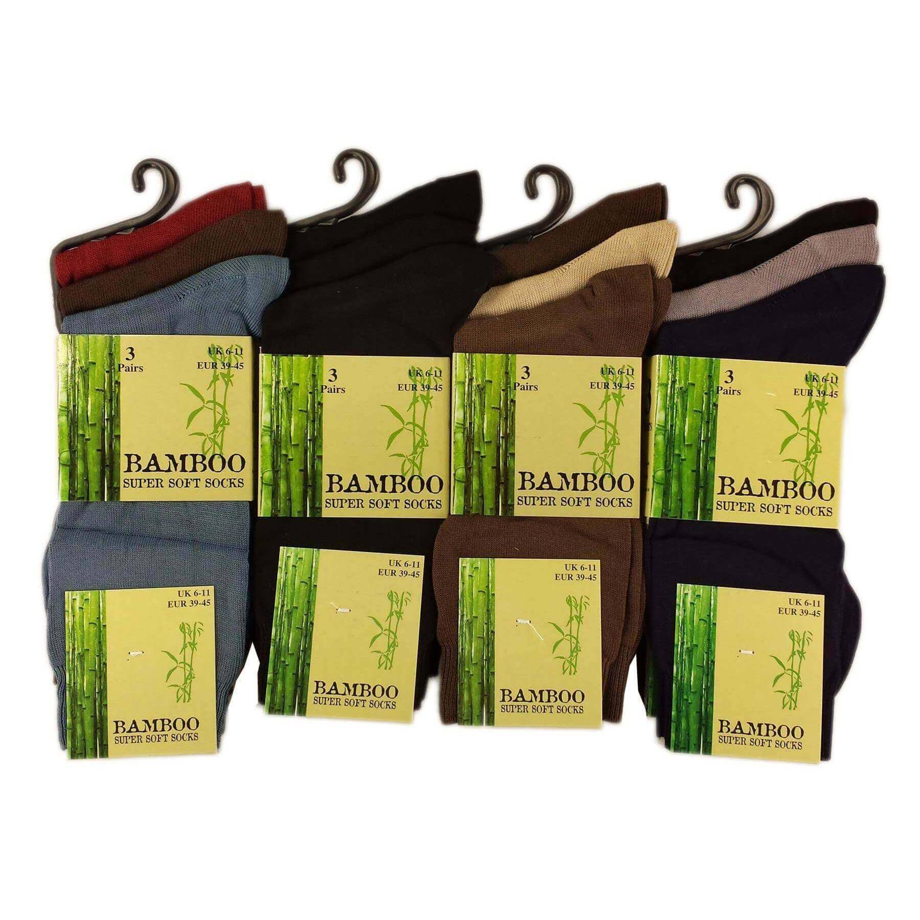 Men's Bamboo Socks 6 Pairs Anti Bacterial Moisture Wicking Breathable