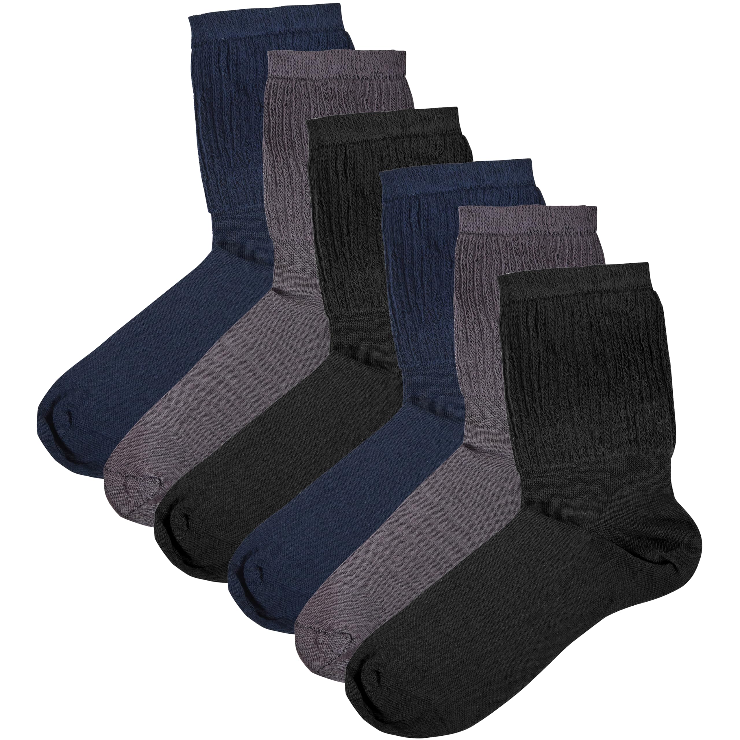 Men's Extra Wide Diabetic Socks Non Elastic Loose Top Moisture-Wicking UK 6-11