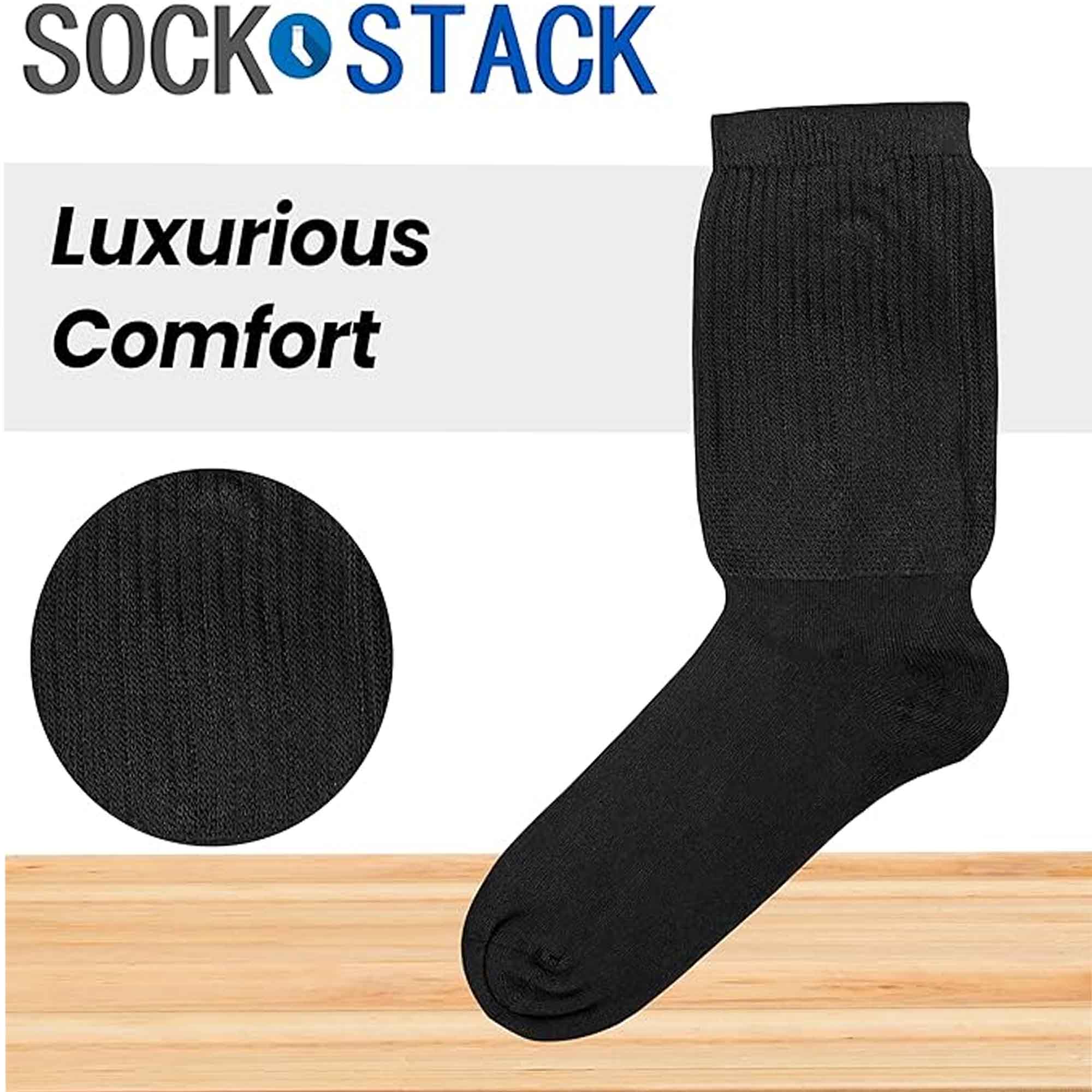 Men's Extra Wide Diabetic Socks Non Elastic Loose Top Moisture-Wicking UK 6-11
