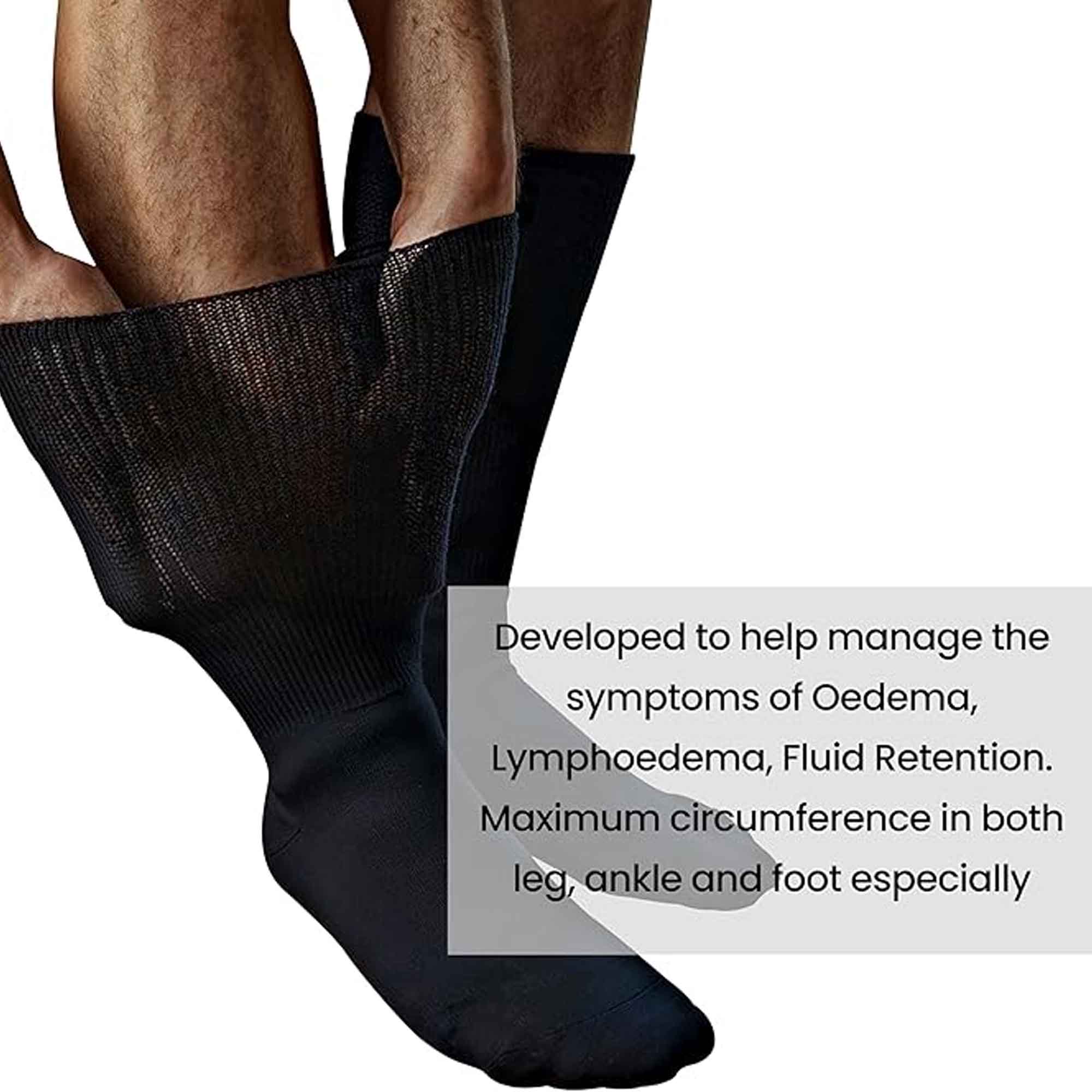 Men's Extra Wide Diabetic Socks Non Elastic Loose Top Moisture-Wicking UK 6-11