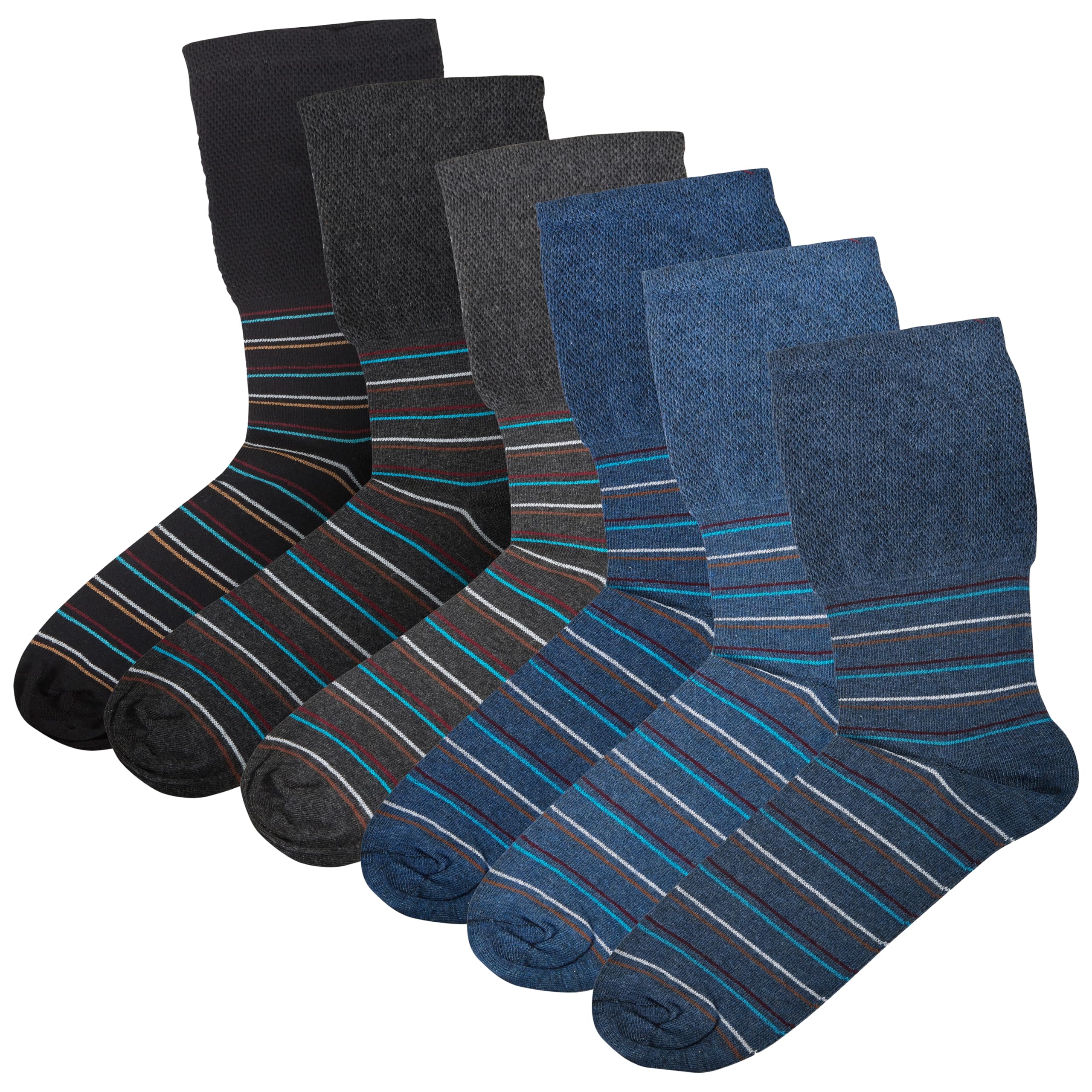 Men's Extra Wide Diabetic Socks Non Elastic Loose Top Moisture-Wicking UK 6-11