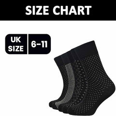 Men's Diabetic Non Elastic Cotton Socks 6 Pairs Size 6-11 Black