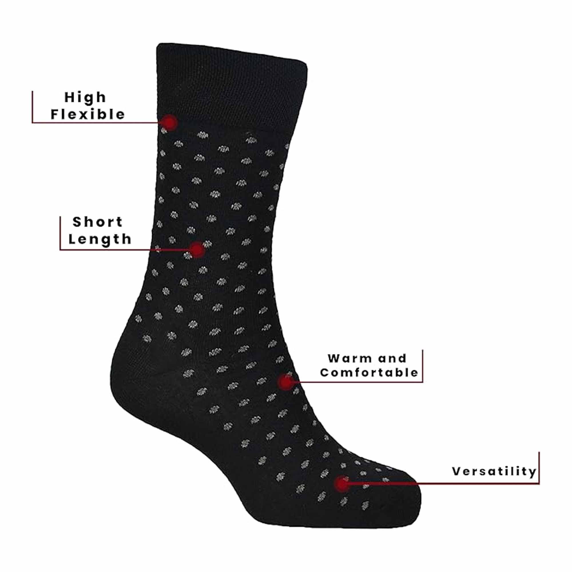 Men's Diabetic Non Elastic Cotton Socks 6 Pairs Size 6-11 Black