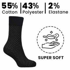 Men's Diabetic Non Elastic Cotton Socks 6 Pairs Size 6-11 Black