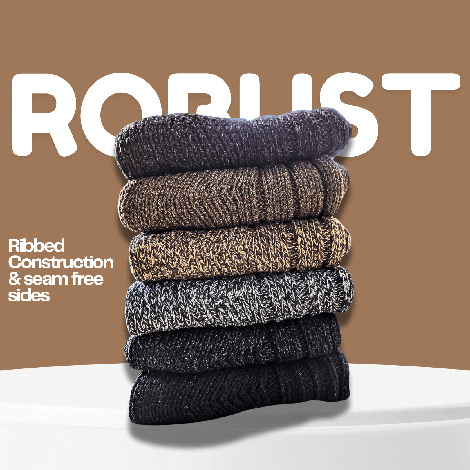 Men's Ultra Chunky Wool Thermal Socks 6 Pairs UK 6-11 EU 39-45 Assorted