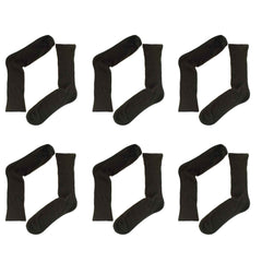 Men's 100% Cotton Loose Top Non Elastic Diabetic Friendly Socks 6 Pairs