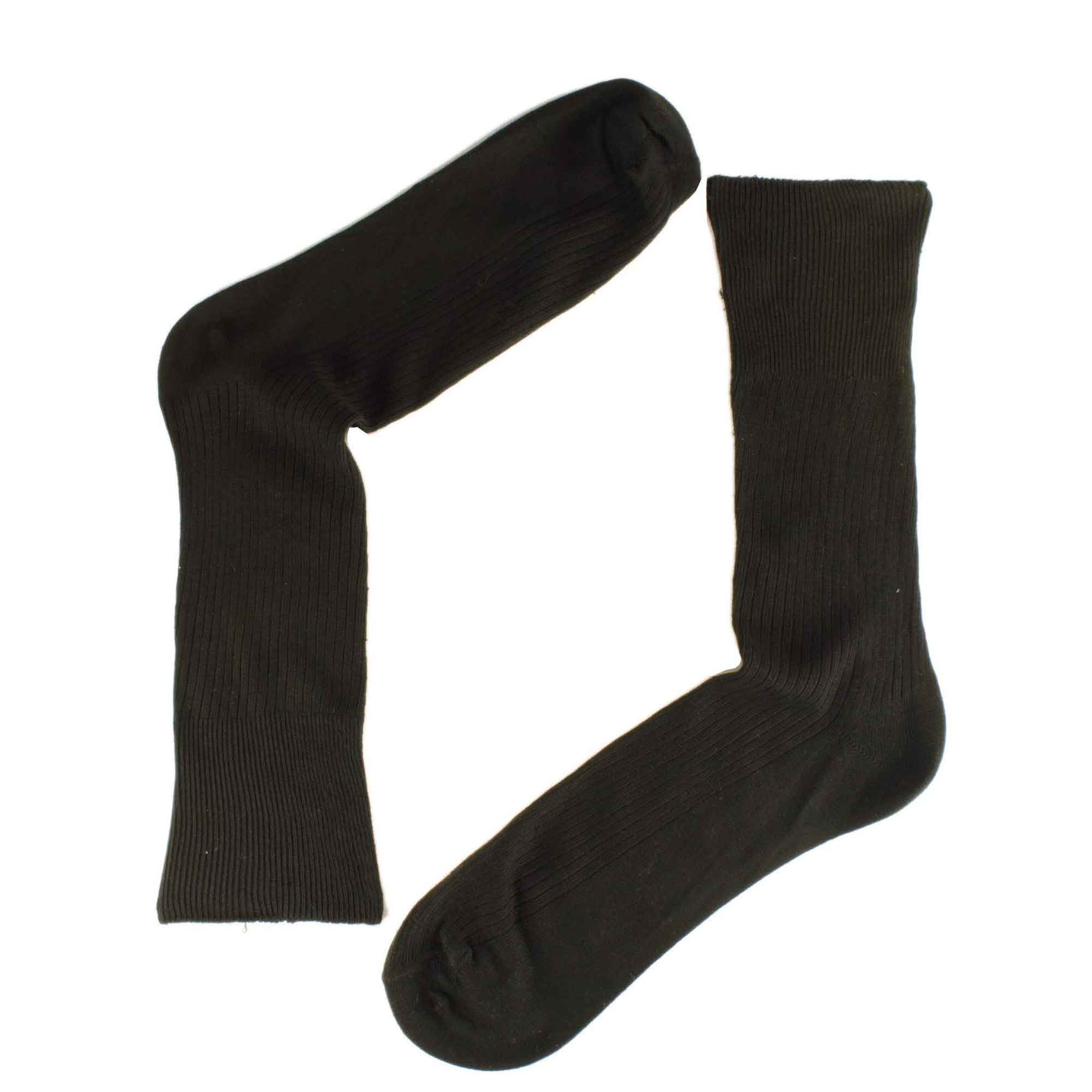 Men's 100% Cotton Loose Top Non Elastic Diabetic Friendly Socks 6 Pairs
