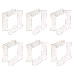 Men's 100% Cotton Loose Top Non Elastic Diabetic Friendly Socks 6 Pairs
