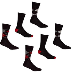 Men's Bamboo Argyle Stripe Socks 6 Pairs Breathable Moisture-Wicking Anti-Odor