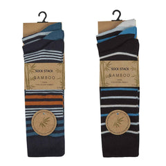 Men's Bamboo Argyle Stripe Socks 6 Pairs Breathable Moisture-Wicking Anti-Odor