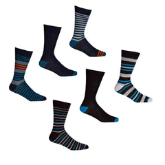 Men's Bamboo Argyle Stripe Socks 6 Pairs Breathable Moisture-Wicking Anti-Odor