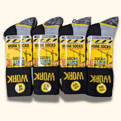 Men's Heavy Duty Work Socks 12 Pairs – Cushioned Sole, UK 6–11
