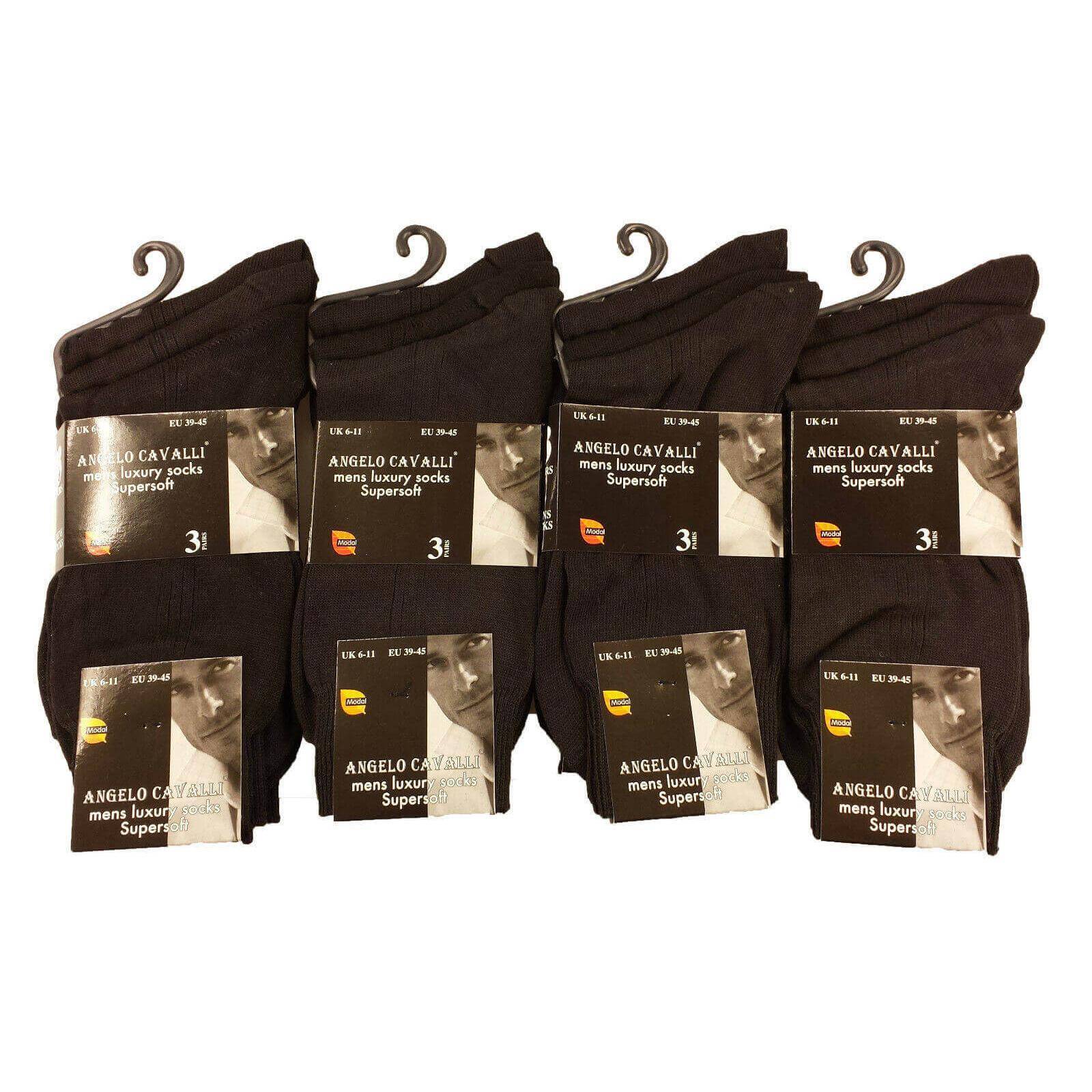 Men's Luxury Super Soft Cotton Modal Dress Socks 6 Pairs Assorted Colours UK 6