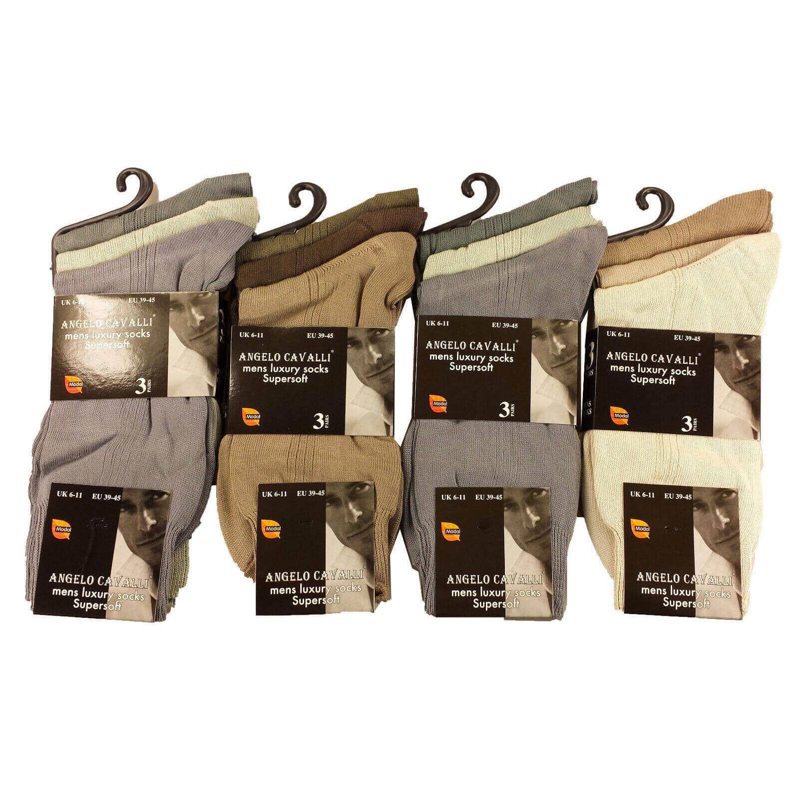Men's Luxury Super Soft Cotton Modal Dress Socks 6 Pairs Assorted Colours UK 6