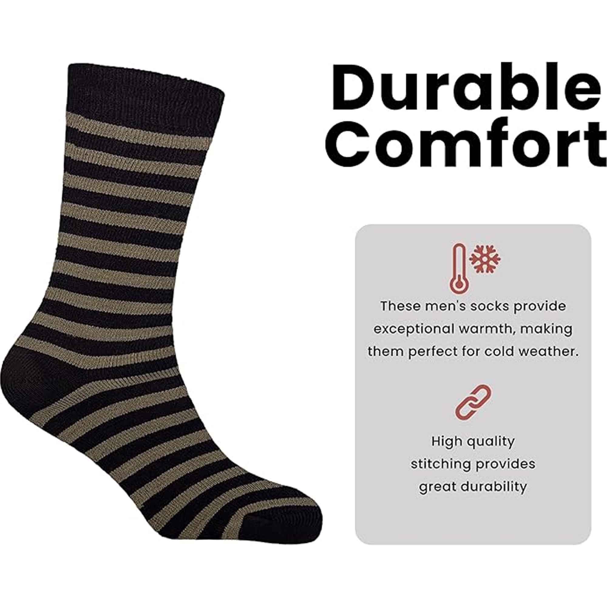 Men's Thermal Work Boot Socks 6 Pairs Thick Cushioned Reinforced Heel And Toe