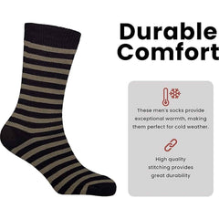 Men's Thermal Work Boot Socks 6 Pairs Thick Cushioned Reinforced Heel And Toe