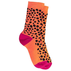 6 Pack Women's Cotton Rich Animal Print Boot Socks With Reinforced Heel UK 4-7