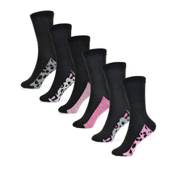Women's Cotton Rich Socks 6 Pairs UK Size 4-7 Breathable Durable