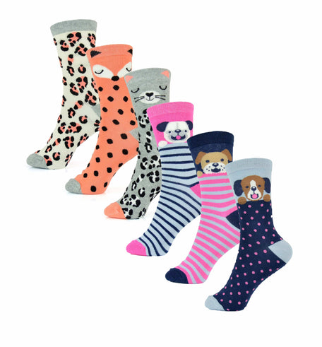 Women's Cotton Rich Socks 6 Pairs UK Size 4-7 Breathable Durable