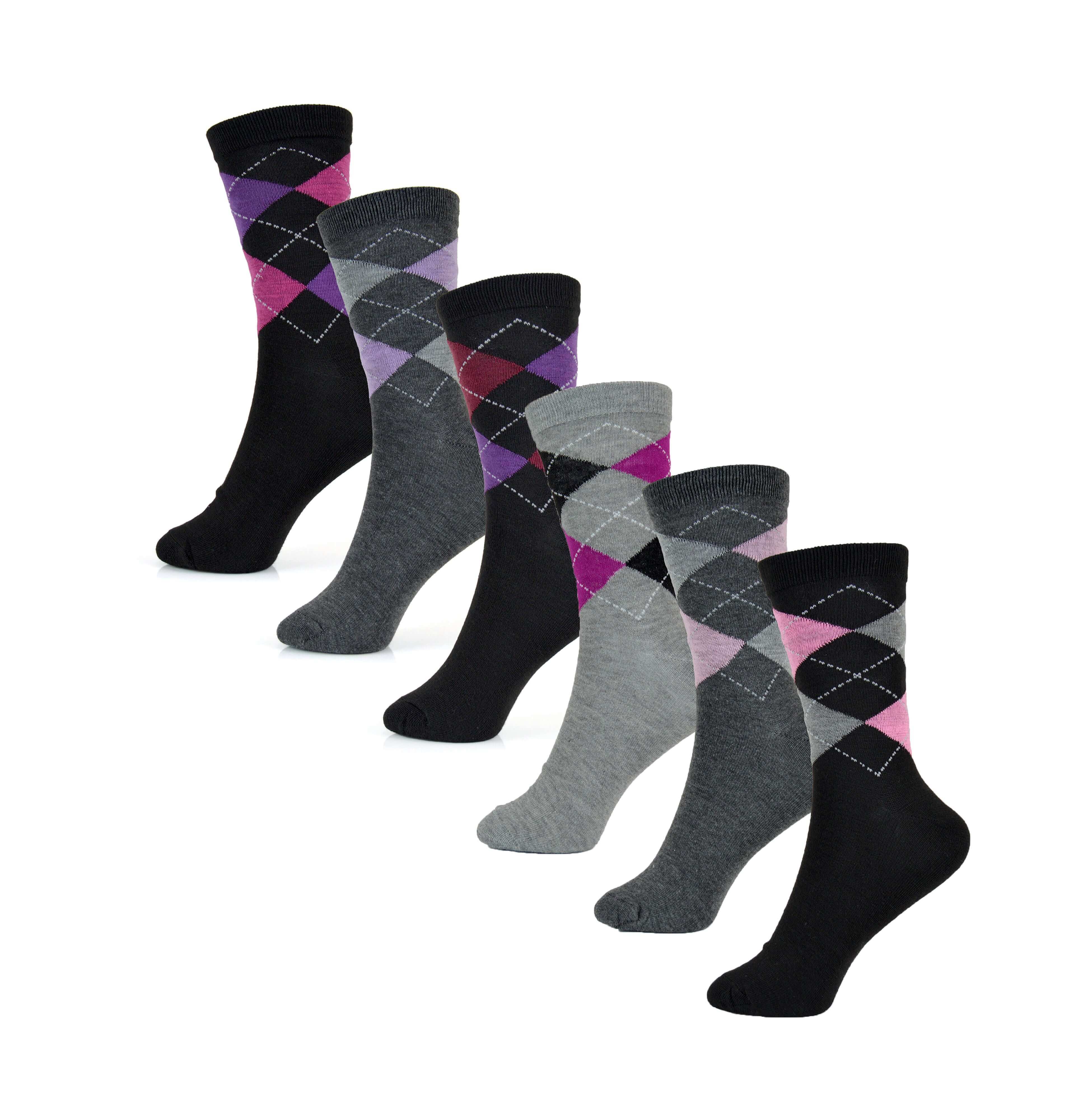 Women's Cotton Rich Socks 6 Pairs UK Size 4-7 Breathable Durable