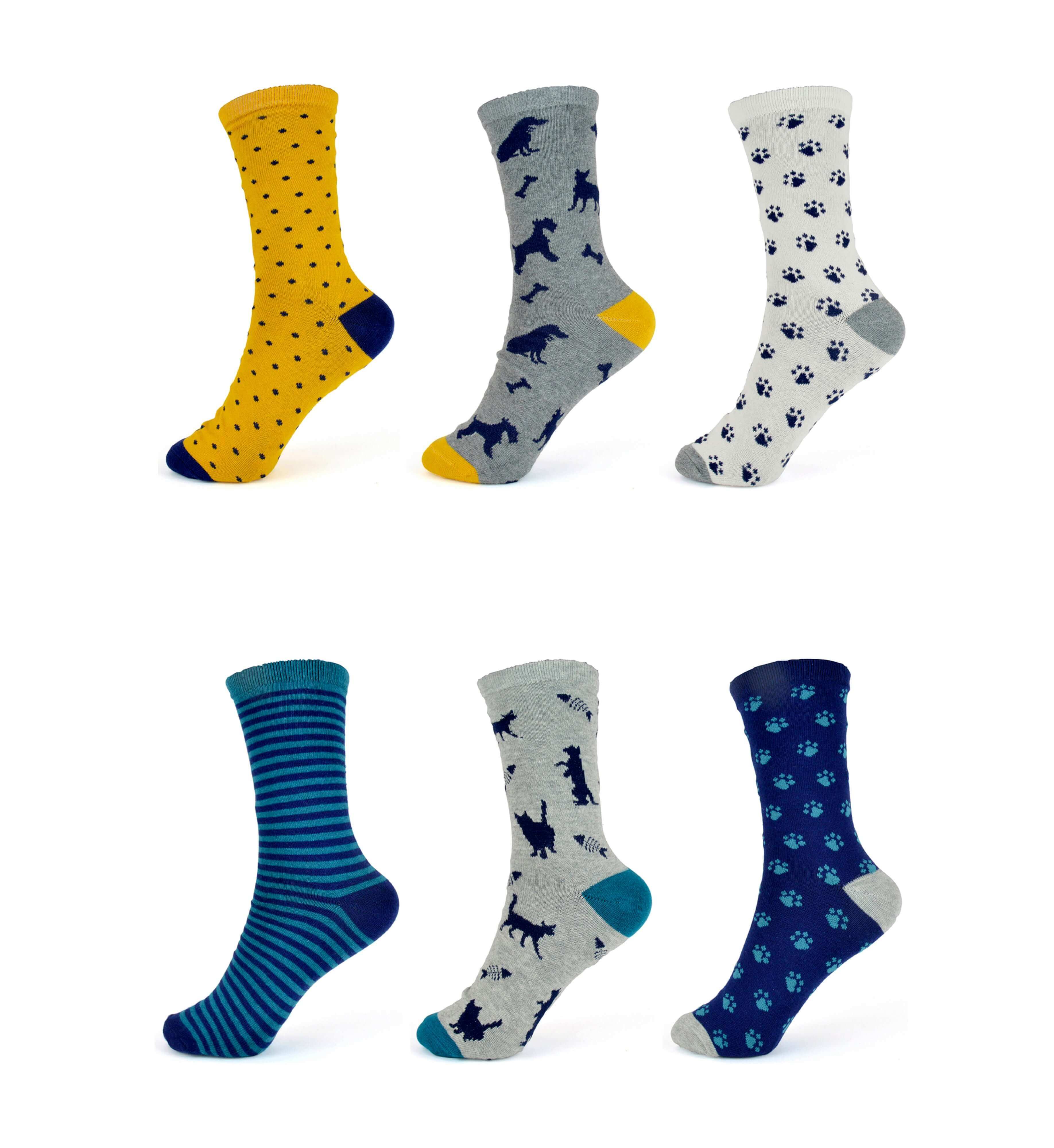 Women's Cotton Rich Socks 6 Pairs UK Size 4-7 Breathable Durable