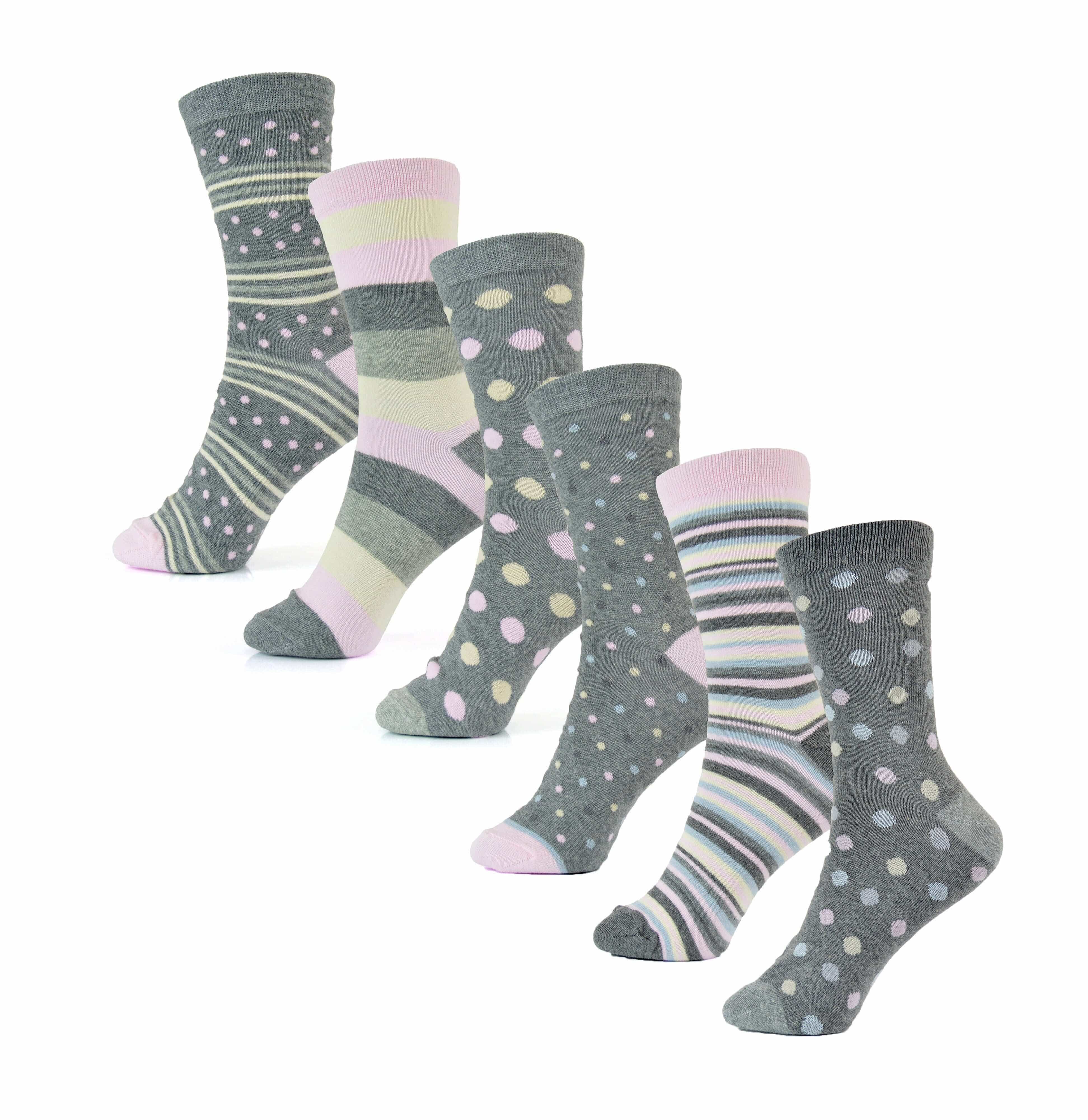 Women's Cotton Rich Socks 6 Pairs UK Size 4-7 Breathable Durable