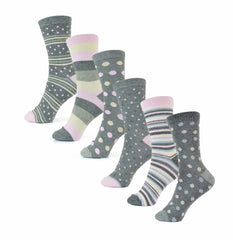 Women's Cotton Rich Socks 6 Pairs UK Size 4-7 Breathable Durable