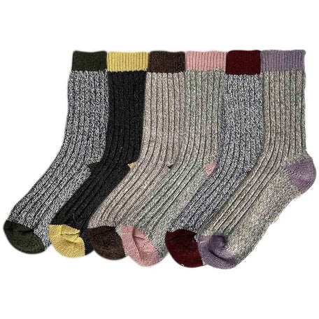 Women's Thick Wool Hiking Socks 6 Pairs Cushioned Reinforced Heel Toe UK 4-7
