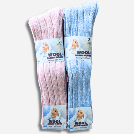 Women's Ultra Chunky Long Wool Thermal Socks 6 Pairs For Outdoor Activities