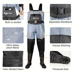 Night Cat Waterproof Fishing Waders – Breathable Chest Waders with Boots
