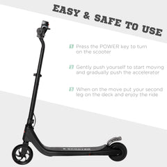 HOMCOM 120W Kids' Electric Scooter – Adjustable Height & Battery Display