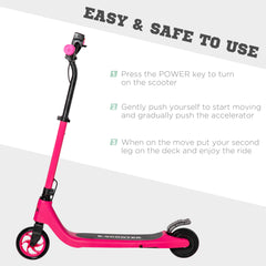 HOMCOM 120W Kids' Electric Scooter – Adjustable Height & Battery Display