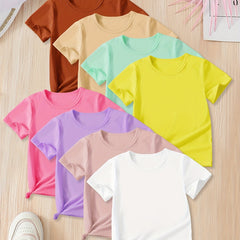 8-Pack Girls' Summer T-Shirts – Soft Knit Crew Neck Tees
