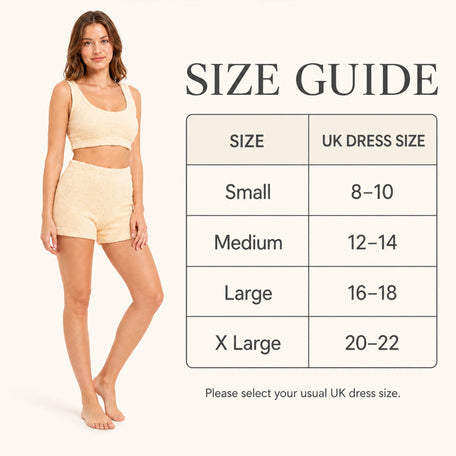 Women's Teddy Fleece Crop Top And Shorts Pyjama Loungewear Set Ultra Soft