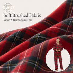 Women's Flannelette Check Pyjama Set Soft Brushed Cotton Easy Care