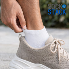 Men's Trainer Socks 12 Pairs Breathable Cotton Blend Arch Support Anti Crimping