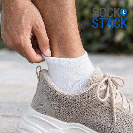 Men's Trainer Socks 12 Pairs Breathable Cotton Blend Arch Support Anti Crimping